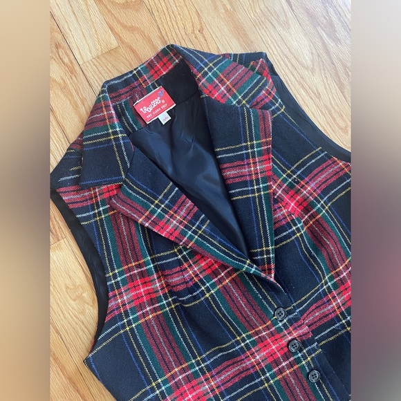 Vintage 60s / 70s Tartan Plaid Coord Vest Waistcoat & Trousers By Trousers Up - Picture 14 of 16